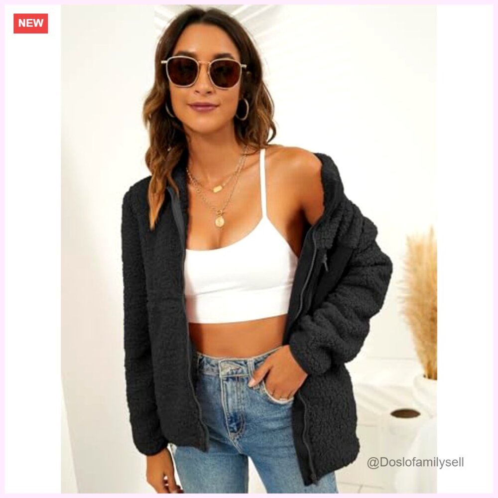 Faux Shearling Full Zip Patchwork Jacket With Poc… - image 5